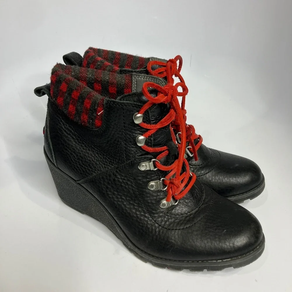 Sperry Celeste bliss black wedge‎ booties women's size 10 punk casual trendy